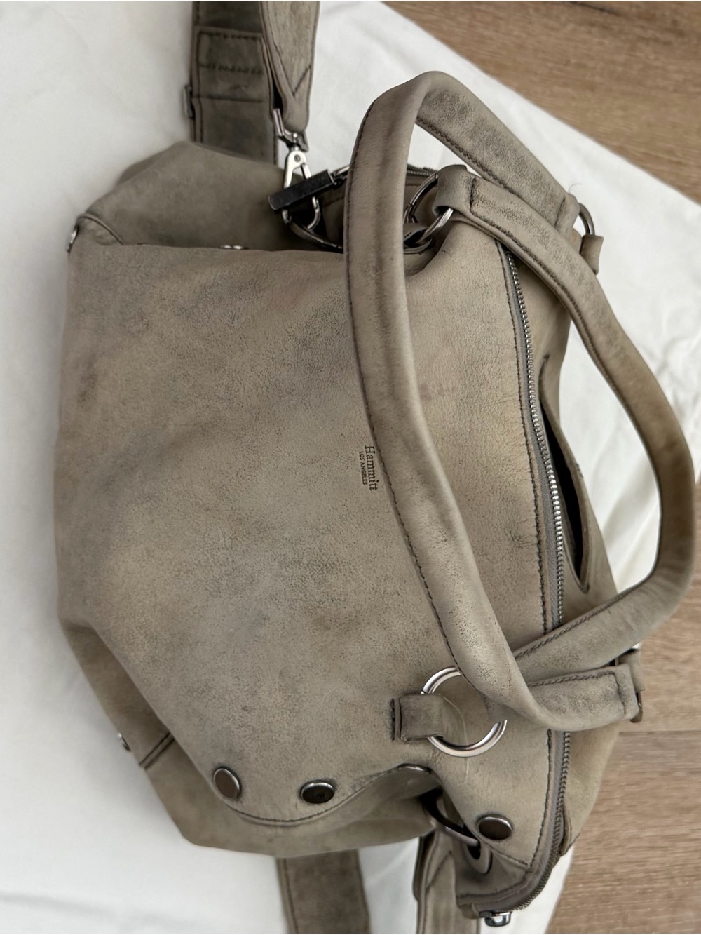 Hammitt Suede Studded Large Tote Bag in Taupe - Women's Shoulder Bag - Picture 11 of 15